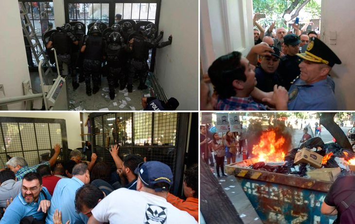 Los manifestantes denuncian la privatización del trolebus