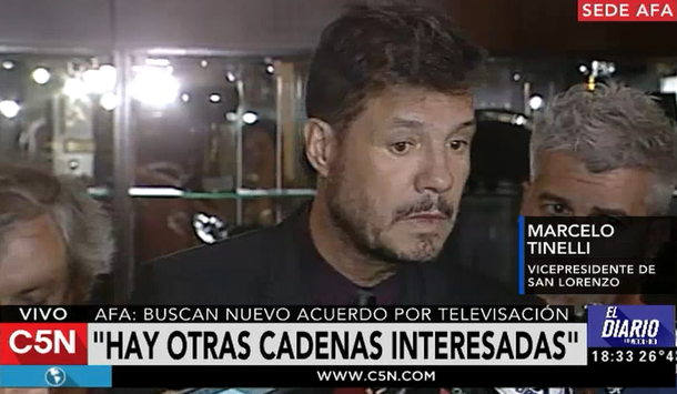 Tinelli reunió con Turner y Fox por los derechos del fútbol argentino