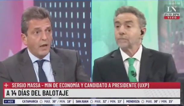 El picante cruce de Sergio Massa con un Luis Majul que no paraba de interrumpirlo