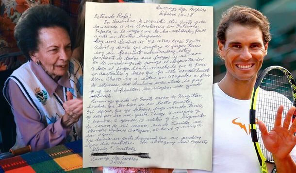 Tiene 93 años, es fanática de Rafa Nadal y su bisnieta inició una campaña para que el tenista responda