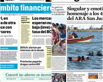 Tapas de diarios del lunes 22 de enero de 2018