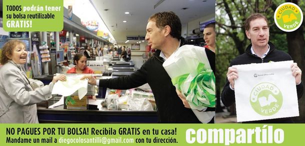 Funcionario porteño ofrece bolsas reutilizables gratis para ir al súper