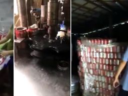 Falsifican latas de cerveza en una fábrica china Falsifican latas de cerveza en una fábrica china