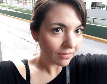 Carolina Aguirre antes de entrar a la cancha