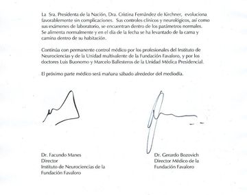 Éste es el cuarto parte médico tras la operación de Cristina
