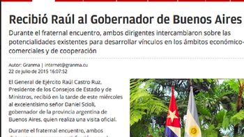un medio cubano destaco la relacion cercana de raul castro y scioli un medio cubano destaco la relacion cercana de raul castro y scioli