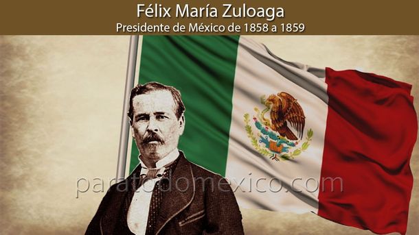 Félix María Zuloaga presidente interino de la República en 1858.