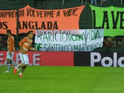 Reclamo por Santiago Maldonado en el partido entre Banfiel y Belgrano Reclamo por Santiago Maldonado en el partido entre Banfiel y Belgrano