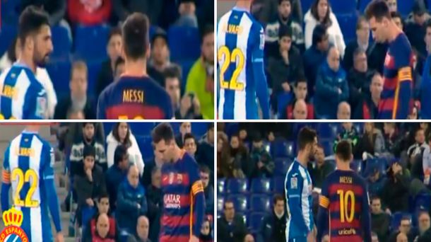 Con razón: antes de que le diga bajito, Messi había escupido a Álvaro