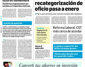 Tapas de diarios del lunes 6 de noviembre de 2017