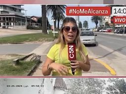 Casi atropellan a una cronista de C5N en vivo
