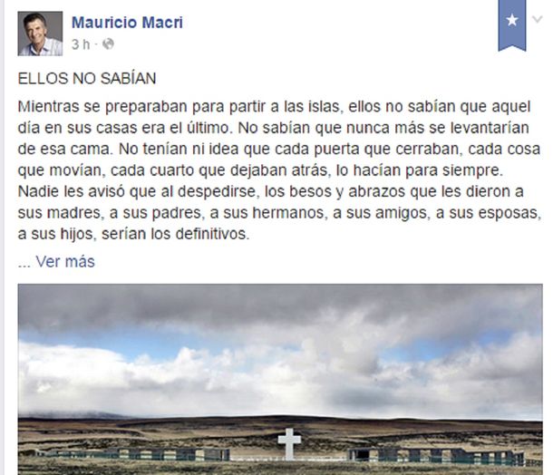 Macri homenajeó a los combatientes: Nadie les avisó al despedirse