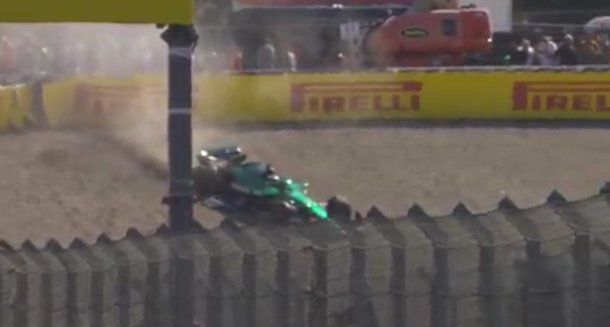 Lance Stroll volvió a chocar en el GP de Países Bajos y quedó eliminado en la Qualy 1: el video