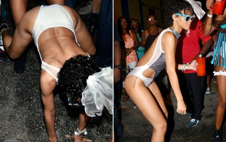 Rihanna, a pleno en las calles de Barbados