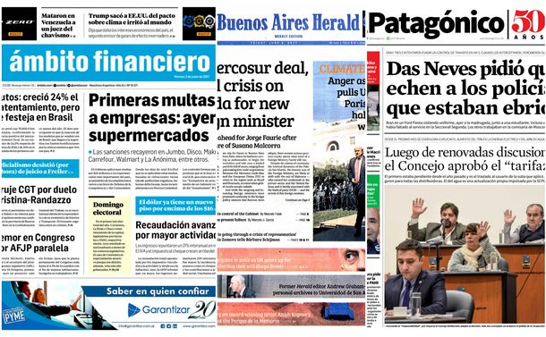 Tapas de diarios del viernes 2 de junio de 2017