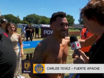 Tevez junto al Bambino Pons y un momento viral en la Copa Potrero