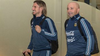 Beccacece junto a Sampaoli, técnico de la mayor Beccacece junto a Sampaoli, técnico de la mayor