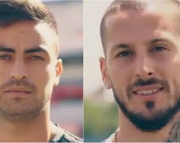 Pity Martínez y Darío Benedetto, en el spot de AFA por la final de la Copa Libertadores entre River y Boca