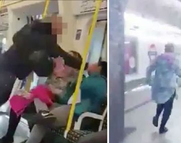 Un hombre golpea a otro sin motivo en el subte de Londres