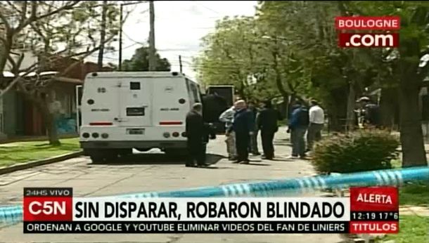 Detuvieron al chofer del camión blindado robado en Boulogne