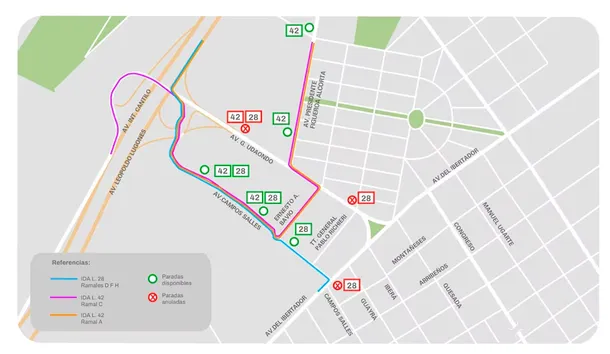 Las líneas 28 y 42 de colectivos cambian sus recorridos Las líneas 28 y 42 de colectivos cambian sus recorridos