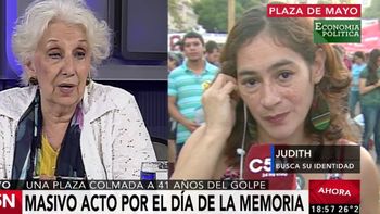 Estela de Carlotto habló en vivo por C5N con una mujer que busca su identidad Estela de Carlotto habló en vivo por C5N con una mujer que busca su identidad