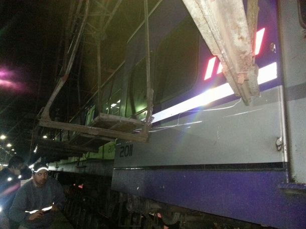Descarriló tren del Sarmiento en los talleres de Castelar