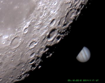 La Luna eclipsó a Jupiter y se pudo ver en Argentina