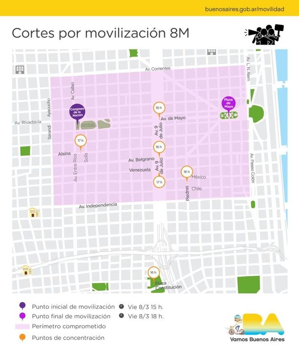 Cómo será el cronograma de cortes para el Día Internacional de la Mujer