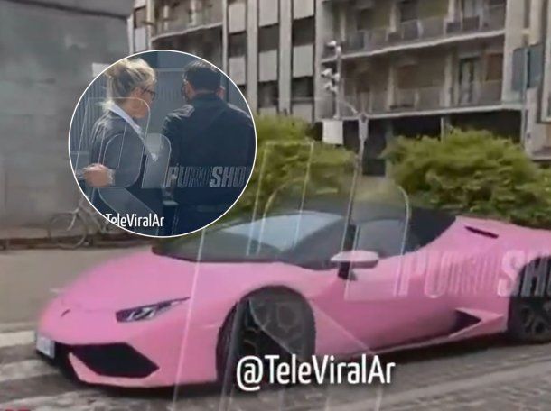 Mucho estilo: Wanda Nara llegó a la audiencia de divorcio con Icardi en Lamborghini rosa
