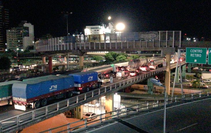La congestión llegaba a la avenida 9 de julio