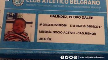 Le puso a su hijo Dale B por el club Belgrano Le puso a su hijo Dale B por el club Belgrano