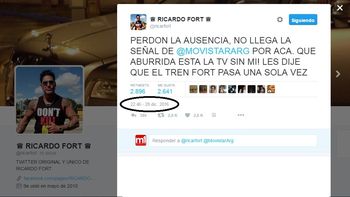 El tuit de Ricardo Fort, ¿enviado desde el más allá? El tuit de Ricardo Fort, ¿enviado desde el más allá?
