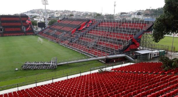 El estadio sufrió los embates del temporal