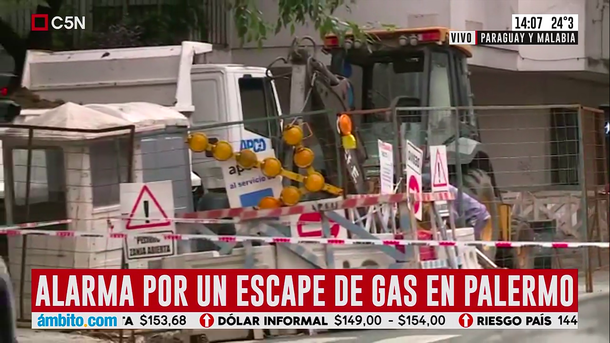 Alarma por un escape de gas en el barrio porteño de Palermo