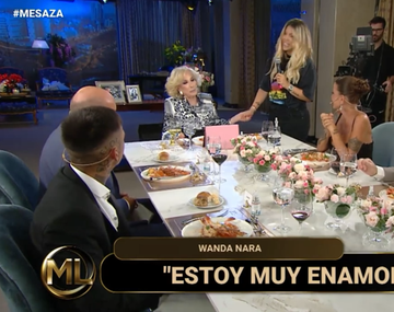 Wanda sorprendió a L-Gante y Mirtha contó una anécdota delante del novio