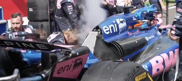 Pierre Gasly terminó último en la Sprint del Gran Premio de Bélgica por una falla en su Alpine