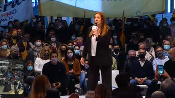 María Eugenia Vidal cerró su campaña en La Rural, junto a Rodríguez Larreta
