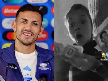 La divertida reacción de la hija de Leandro Paredes cuando le tocó su papá en el paquete de figuritas