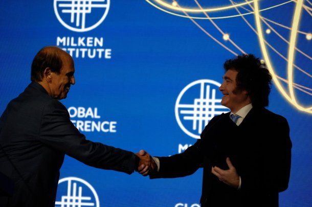 Javier Milei en el Instituto Milken.