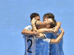Festejo de Argentina en la final del Mundial de futsal ante Rusia en Colombia Festejo de Argentina en la final del Mundial de futsal ante Rusia en Colombia