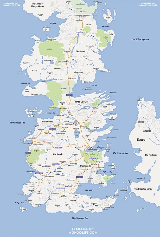 Diseñan una versión en Google Maps de la tierra de Game of Thrones
