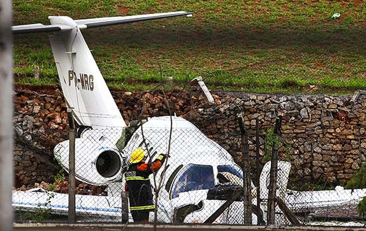 La avioneta que cayó en el aeropuerto de Sao Paulo