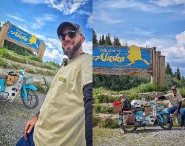Un conocido youtuber argentino unió Ushuaia con Alaska en una moto de baja cilindrada