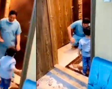 El video viral del médico que llora porque no puede abrazar a su hijo