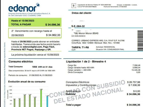 Morón podrá cobrar tasas municipales en las boletas por decisión de una jueza