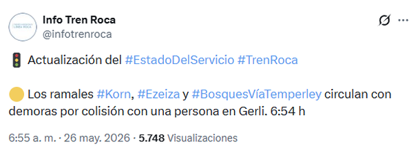 El accidente ocurrió a las 6.54 de este martes El accidente ocurrió a las 6.54 de este martes