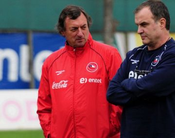 Bonini junto a Bielsa en su paso por la Selección chilena