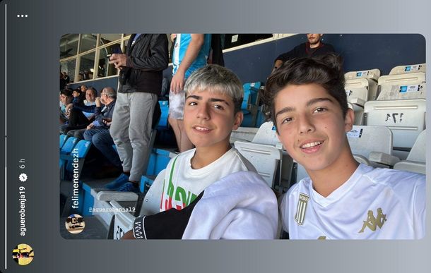 Benjamín Agüero Maradona fue a ver a Racing