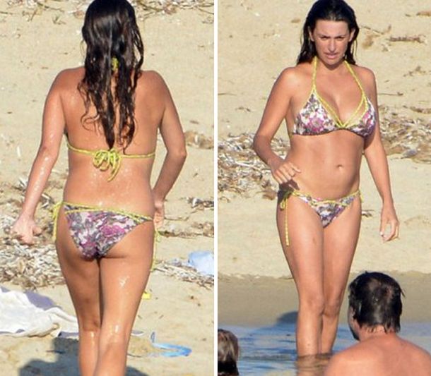 Penélope Cruz se animó a hacer topless en la playa
